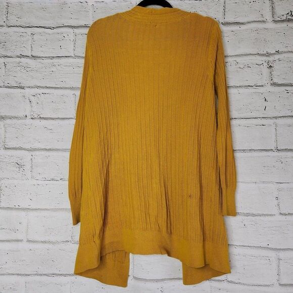 Silence + Noise Women's Mustard Yellow Long-Sleeved Open Cardigan Size Medium - Picture 2 of 12